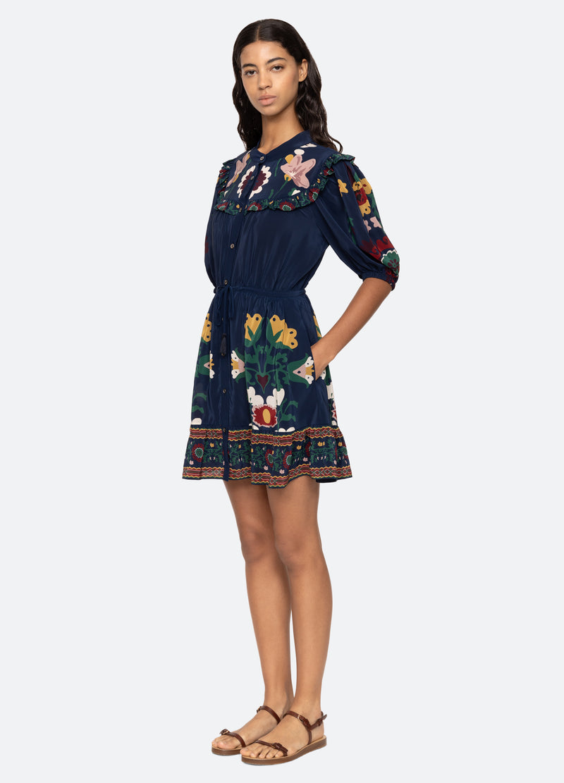 navy-cassia s/s dress-three quarter view 2 - 5