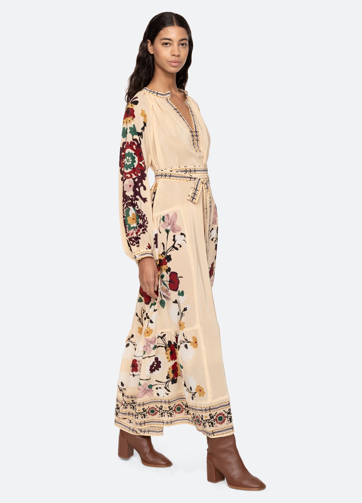 cream-cassia dress-front view - 8