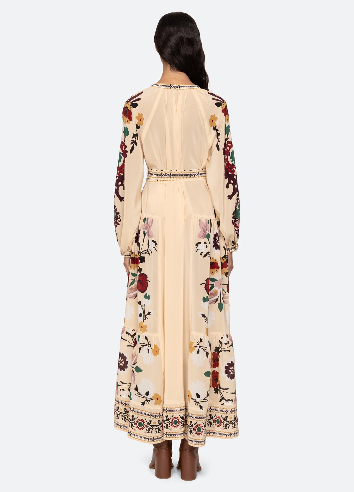 cream-cassia dress-back view - 9