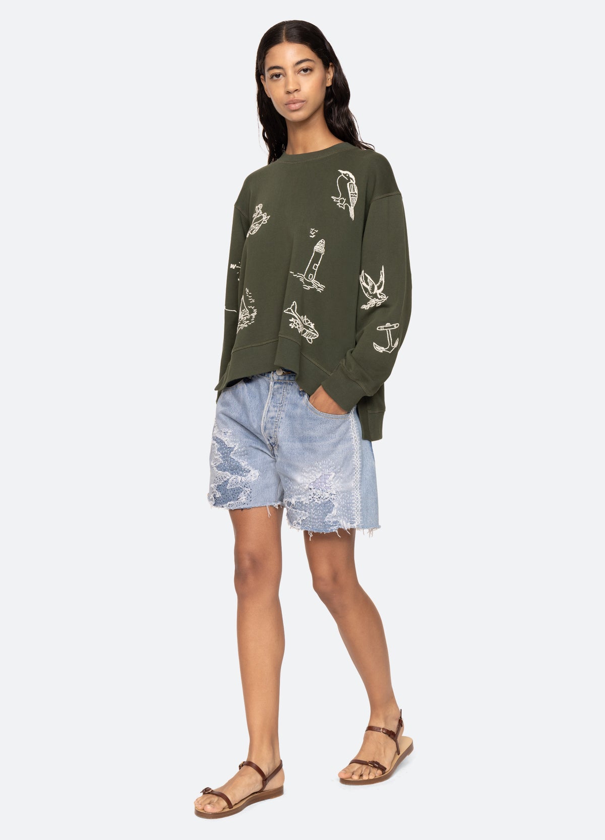 army-clyde sweatshirt-full body view - 8