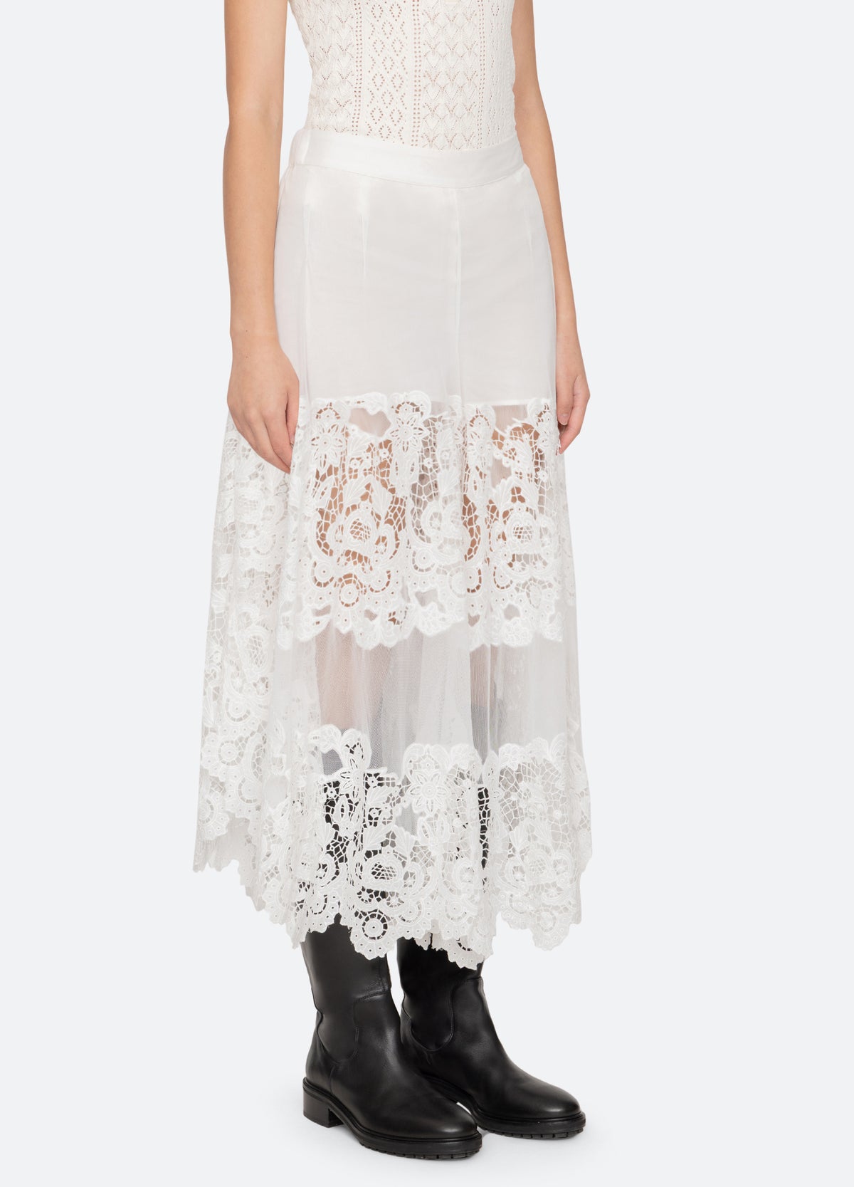 cream-sofia pants-three quarter view - 5