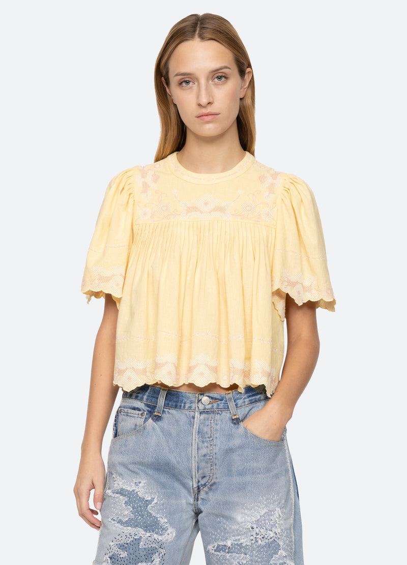 yellow-vesna s/s top-front view - 8