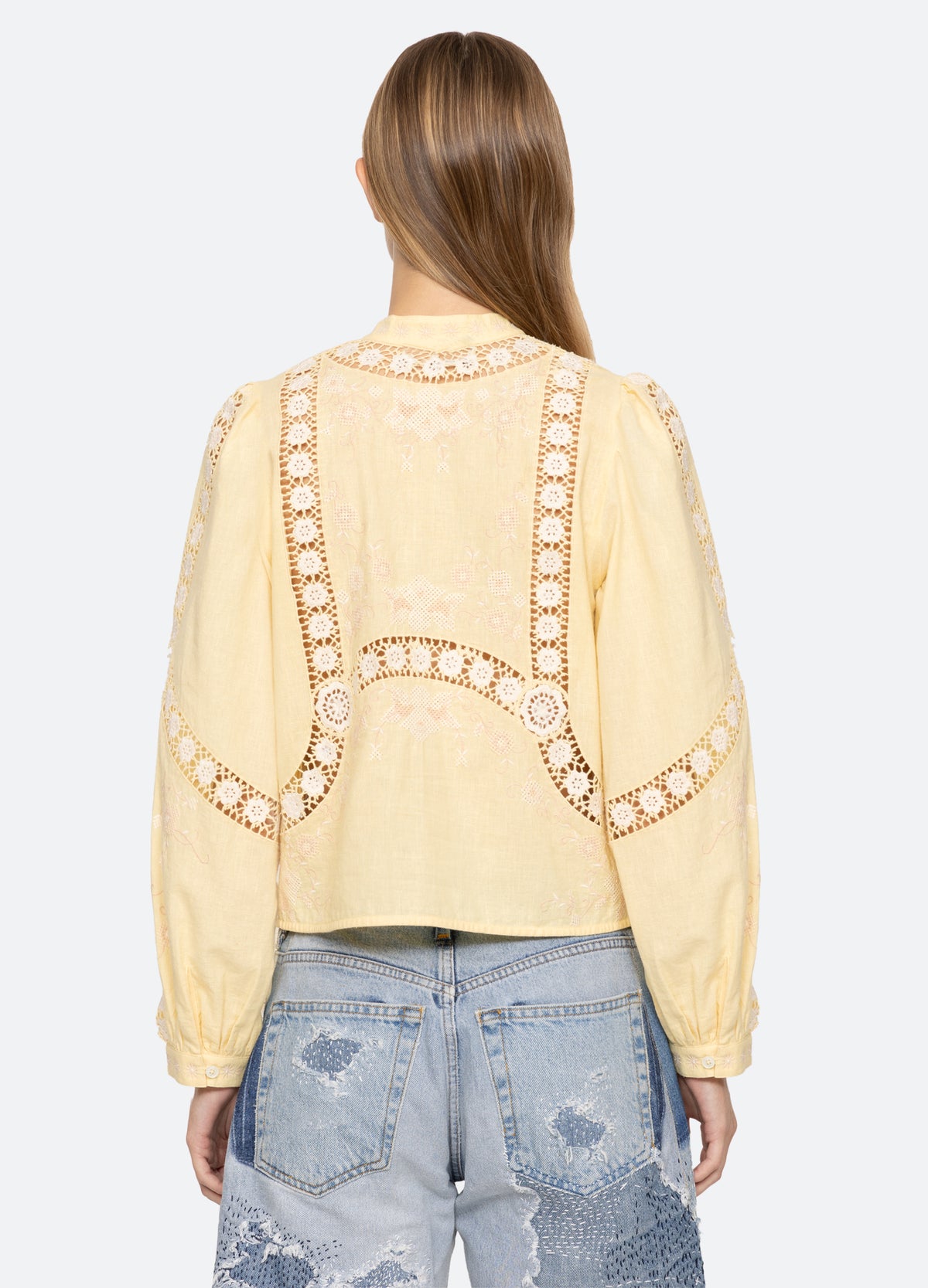 yellow-vesna blouse-back view - 3