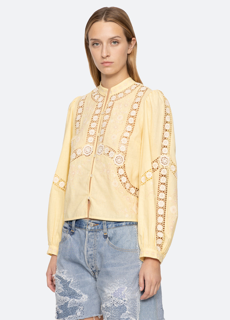 yellow-vesna blouse-three quarter view - 5