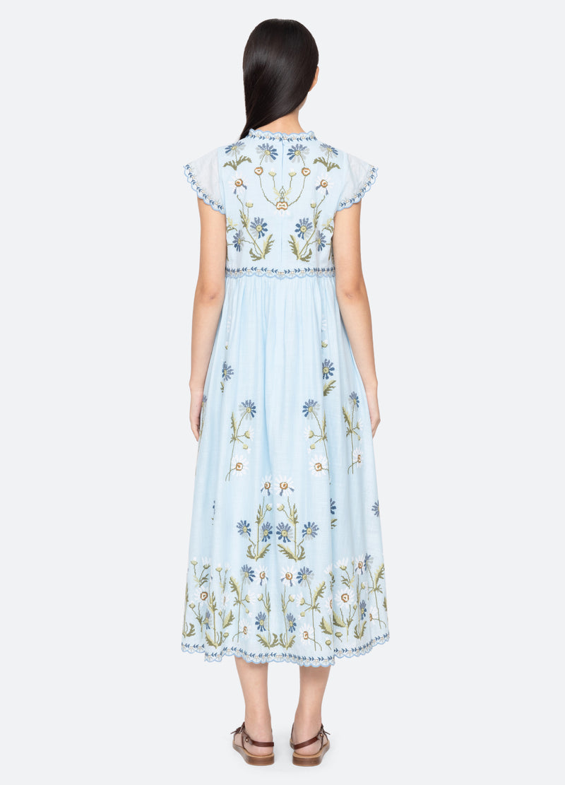 Sea Audra Embroidered Midi Dress - Yellow Sea Audra Embroidered Midi Dress - Yellow