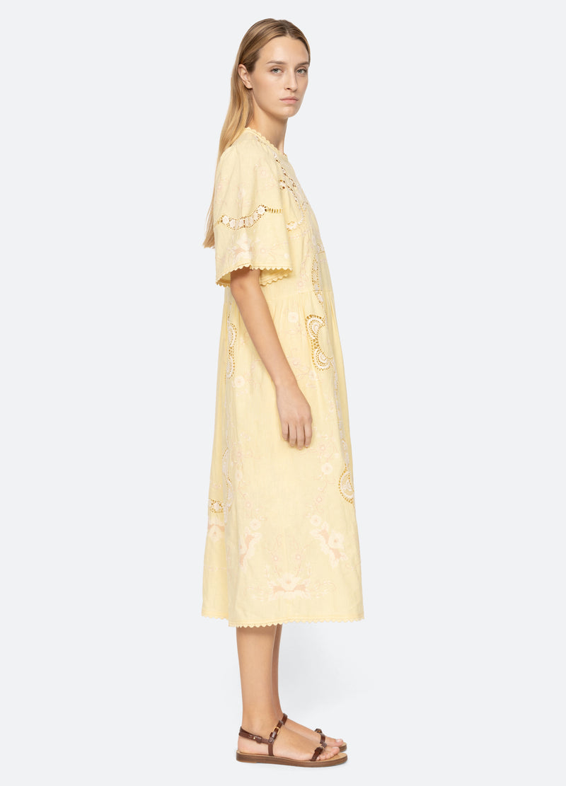 yellow-vesna s/s dress-side view - 19