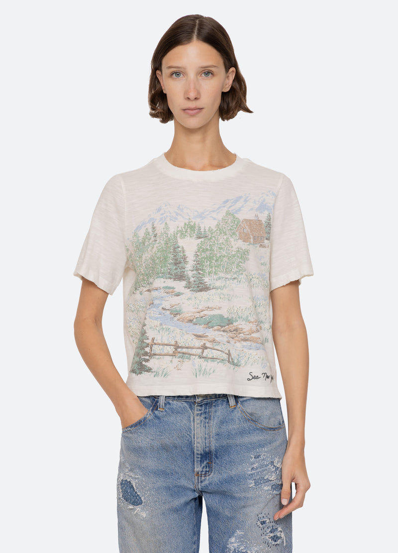 white-andes t-shirt-front view - 1