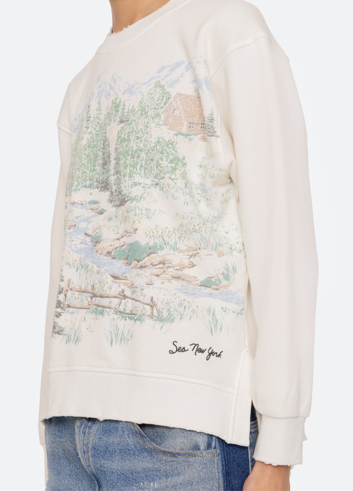 white-andes sweatshirt-detail view - 6