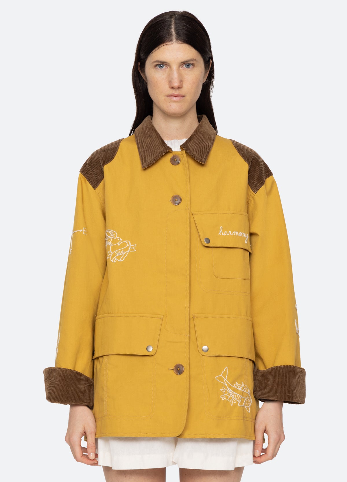 yellow-clyde barn jacket-front view - 2