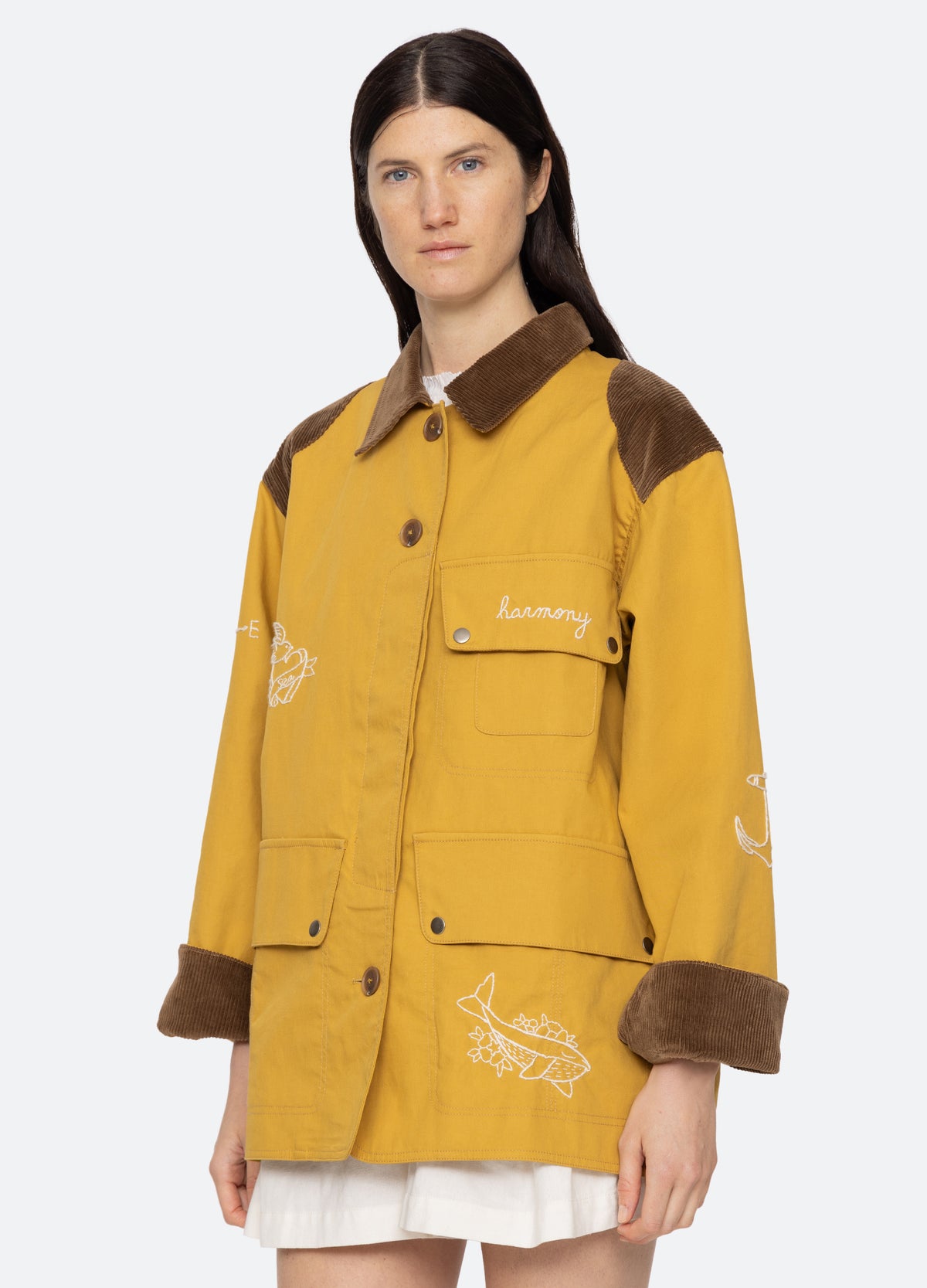 yellow-clyde barn jacket-three quarter view - 6