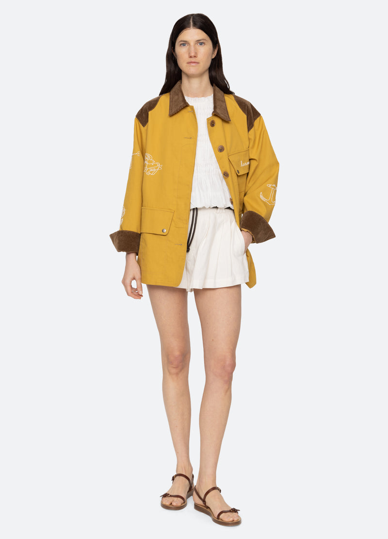 yellow-clyde barn jacket-full body view - 10