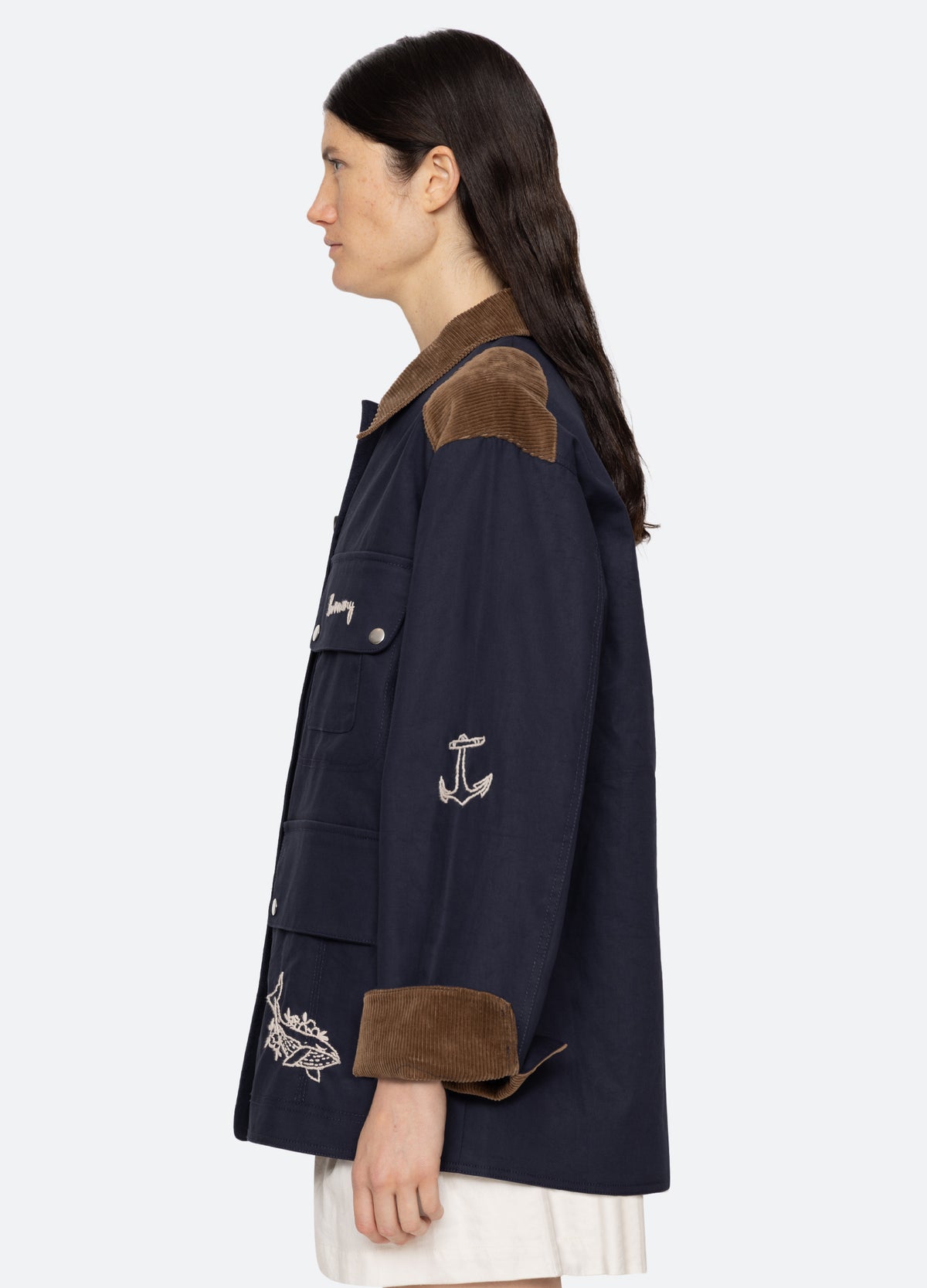 navy-clyde barn jacket-side view 2 - 6