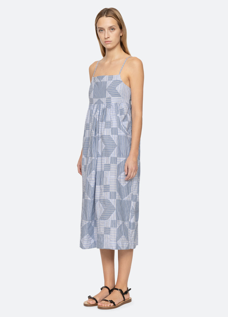 blue-helmi dress-three quarter view - 5