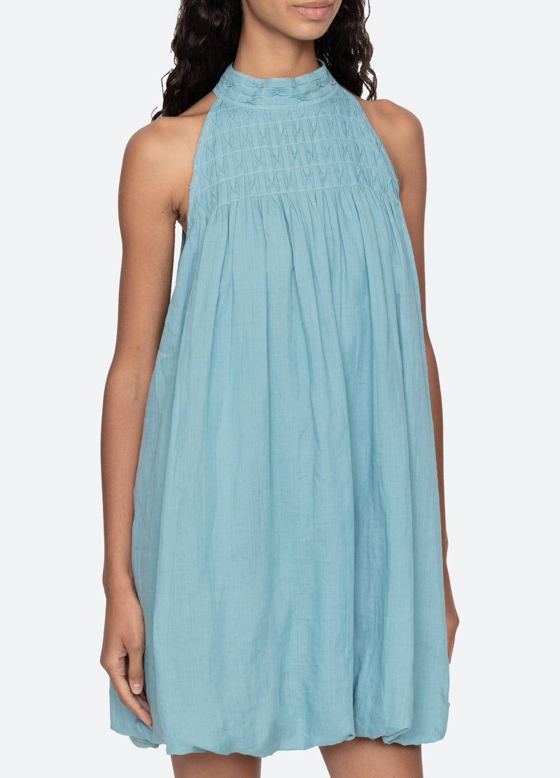 blue-violet mini dress-detail view - 6