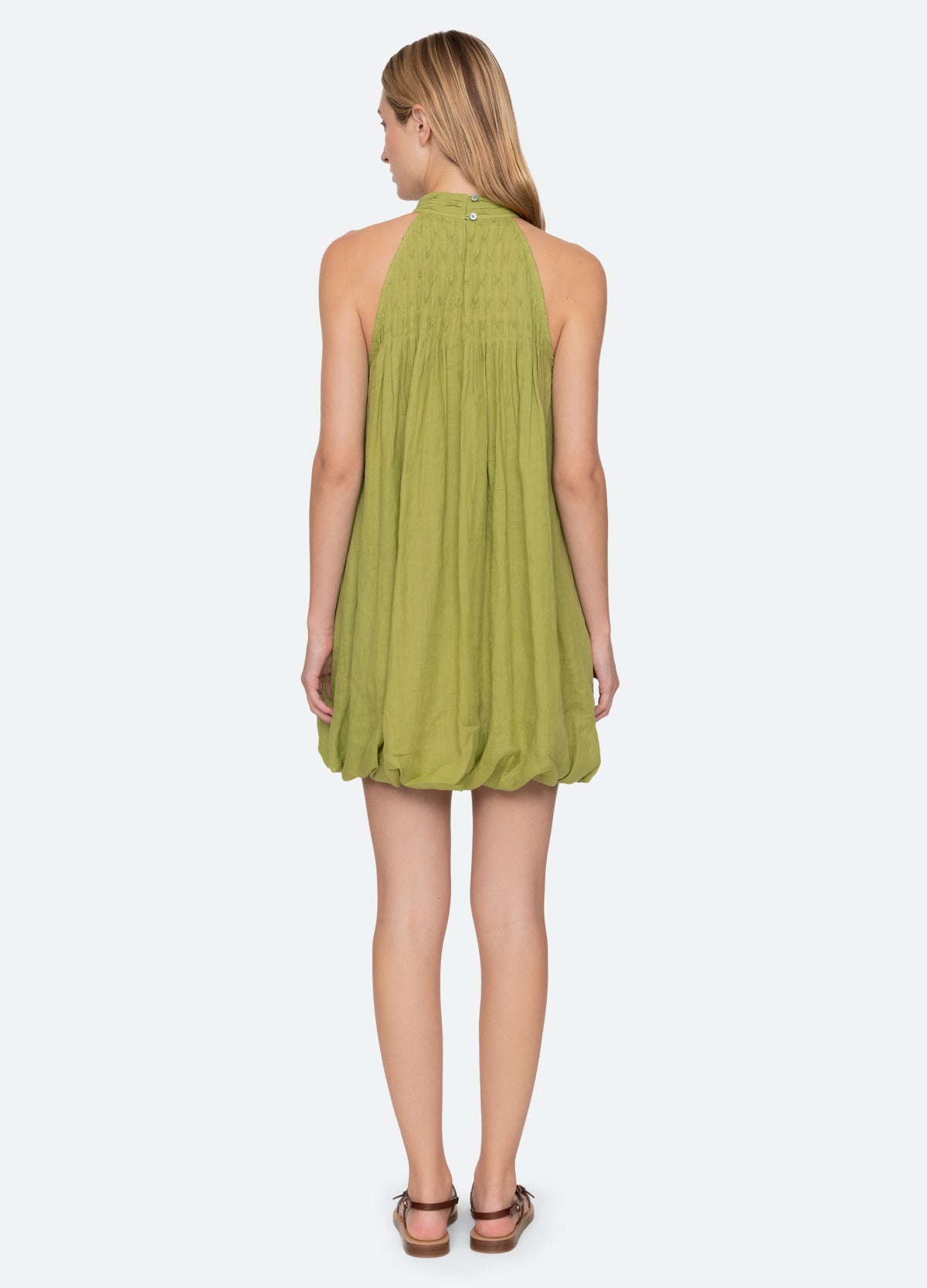 green-violet mini dress-back view - 8