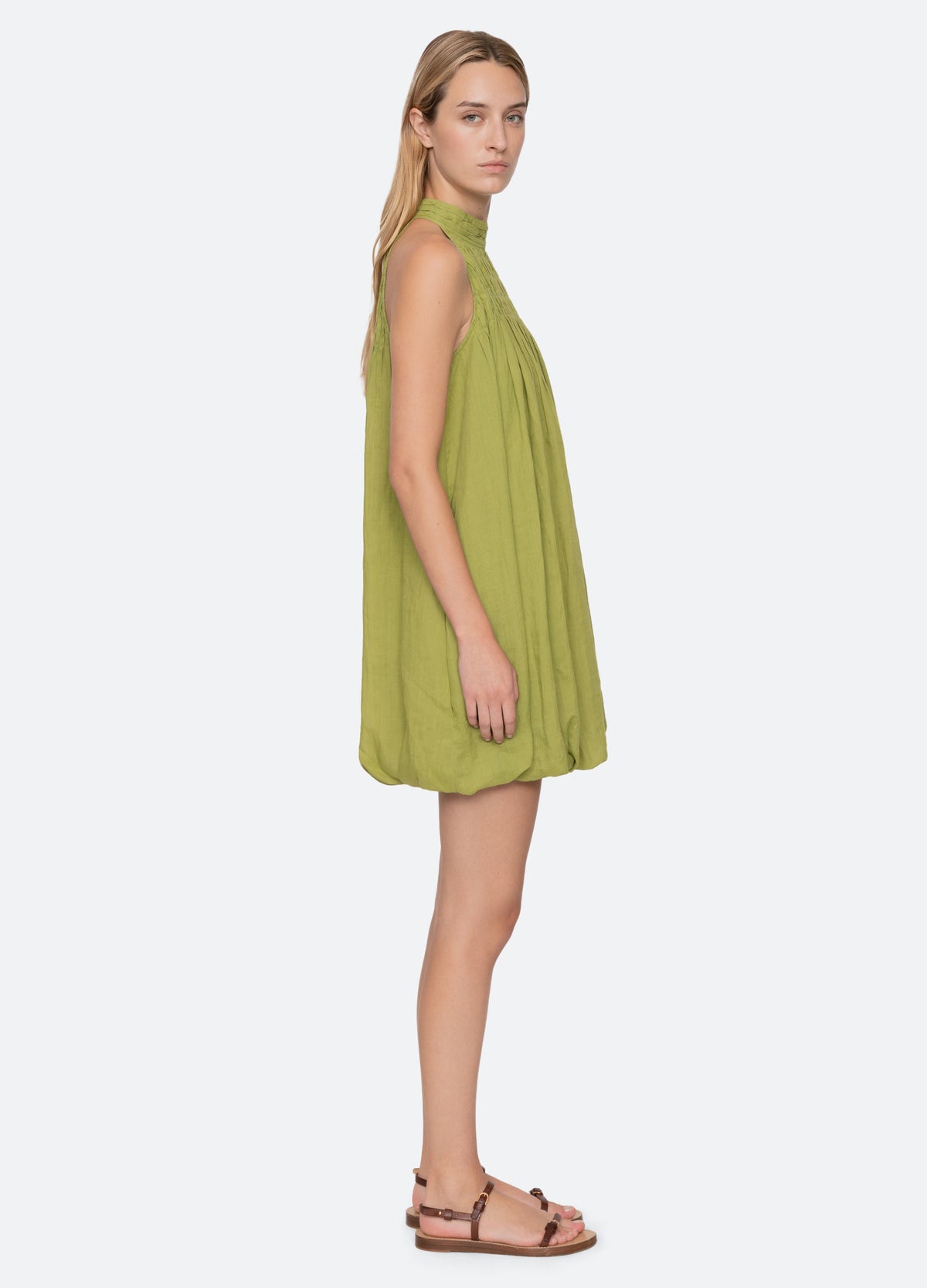 green-violet mini dress-side view - 9