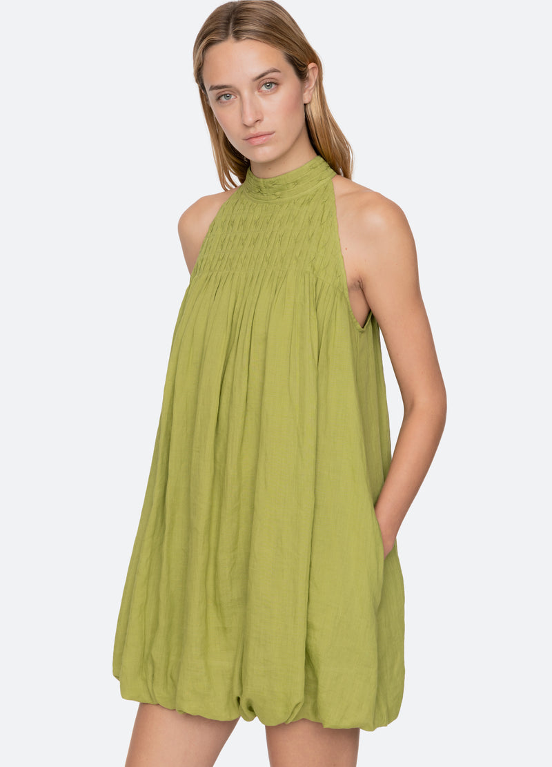 green-violet mini dress-detail view - 12