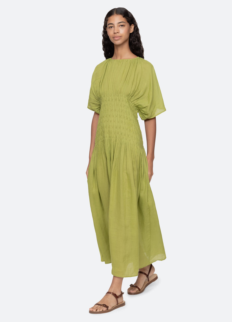 green-violet dress-walking view - 1