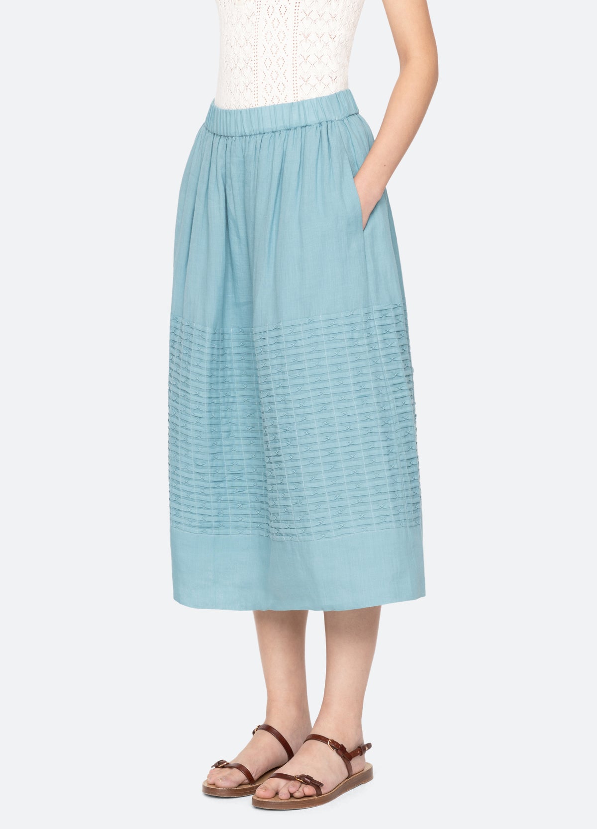 blue-violet skirt-three quarter view - 6