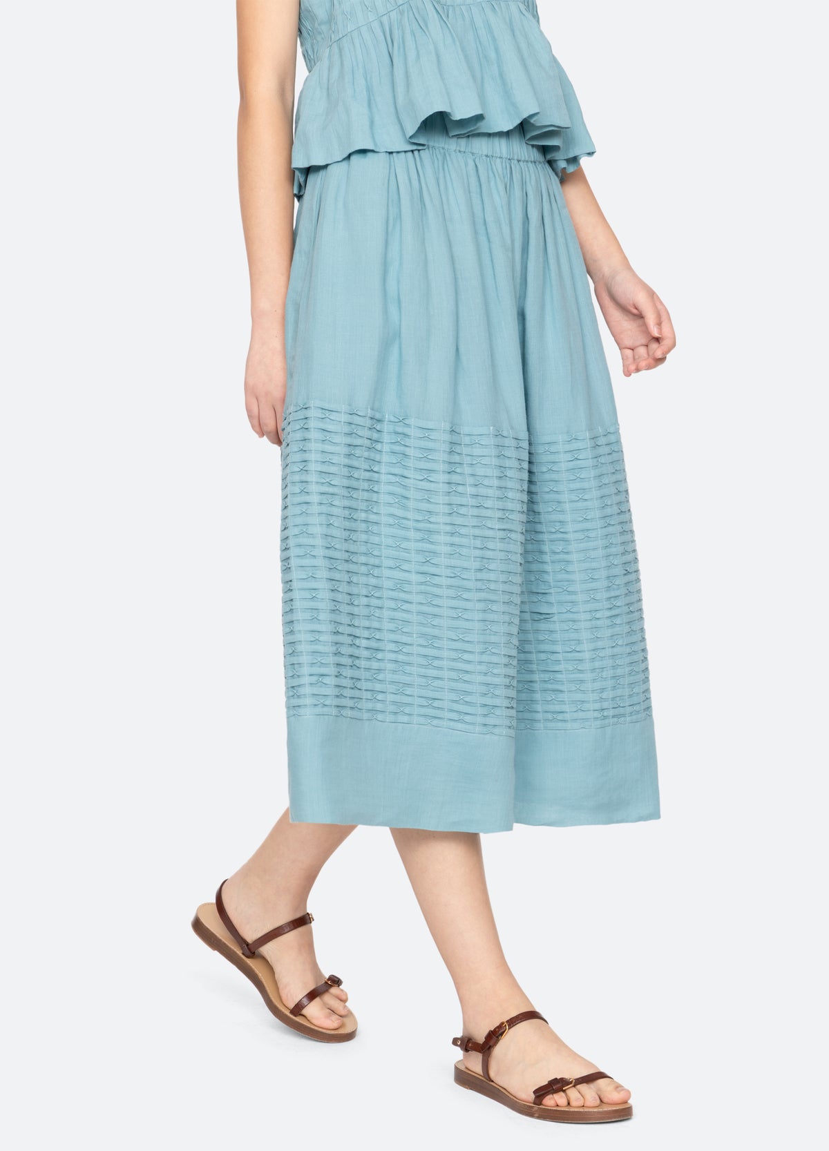 blue-violet skirt-walking view - 5