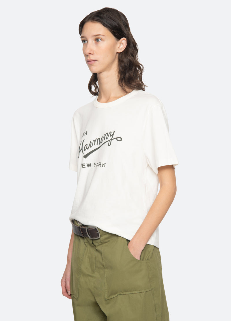 cream-claira t-shirt-three quarter view - 4