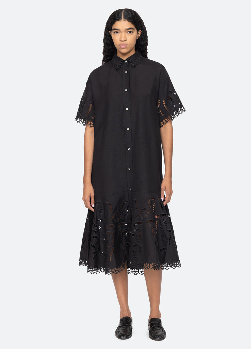 black-marja shirt dress-front view - 8