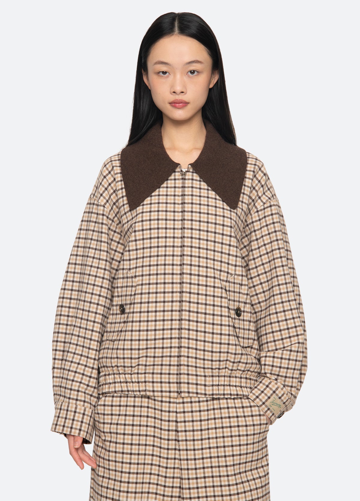 plaid-savannah jacket-front view - 2