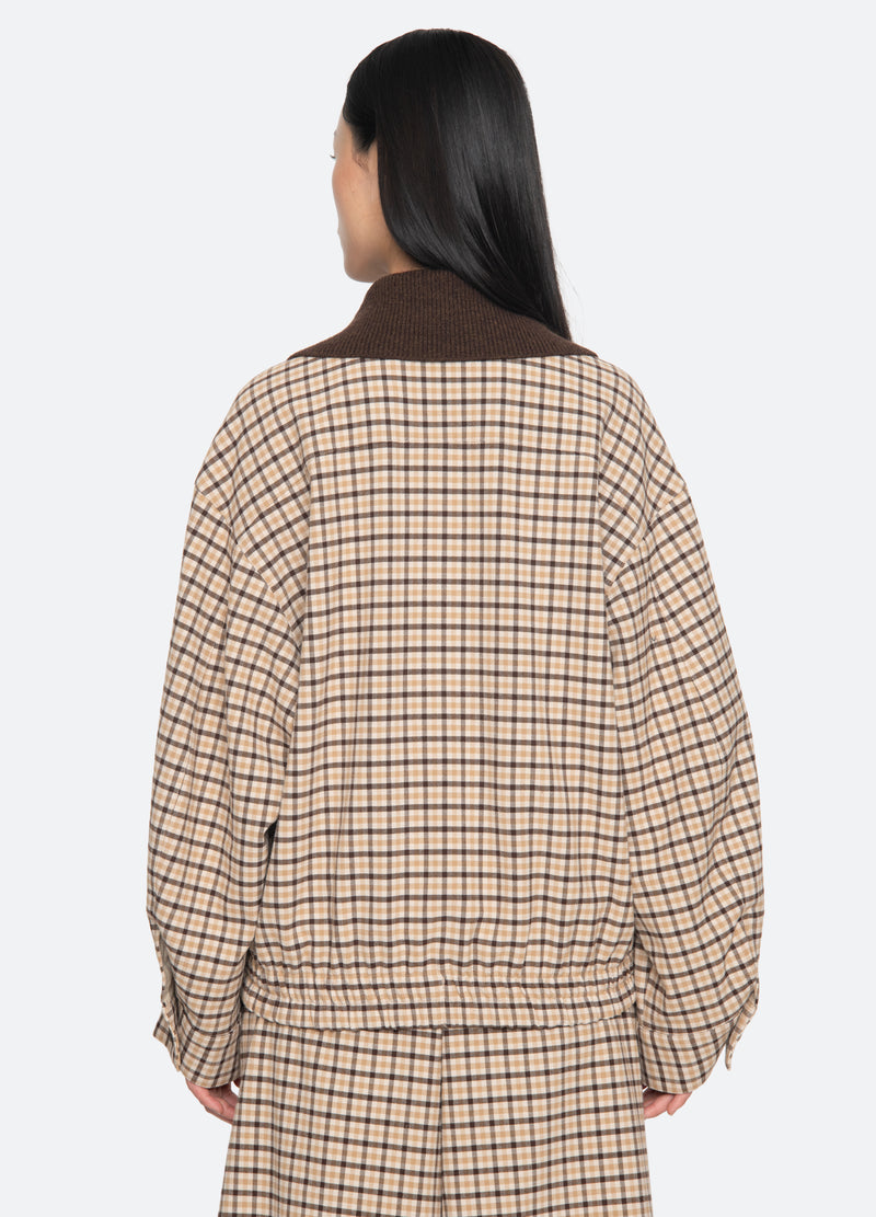plaid-savannah jacket-back view - 3