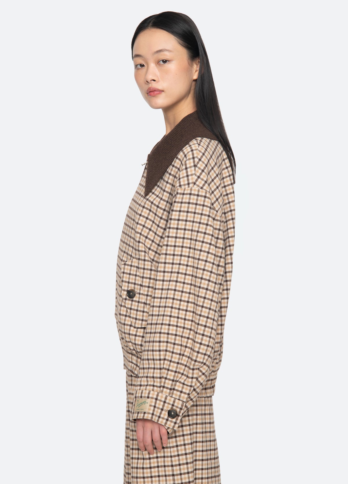 plaid-savannah jacket-side view - 4