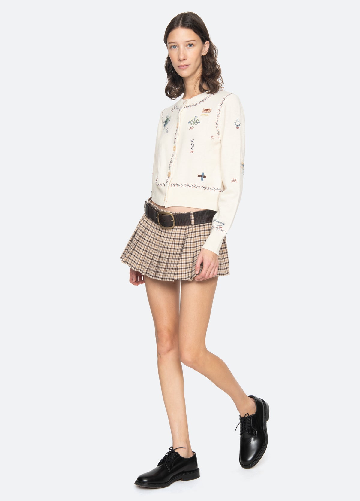 plaid-savannah skort-full body view - 7