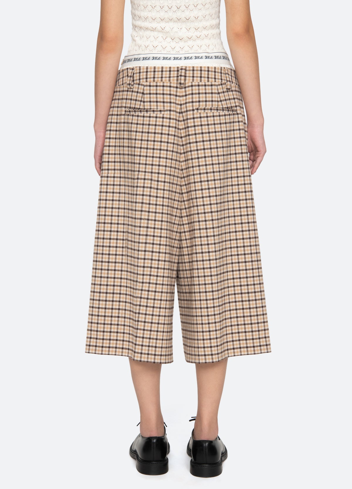 plaid-savannah culottes-back view - 3