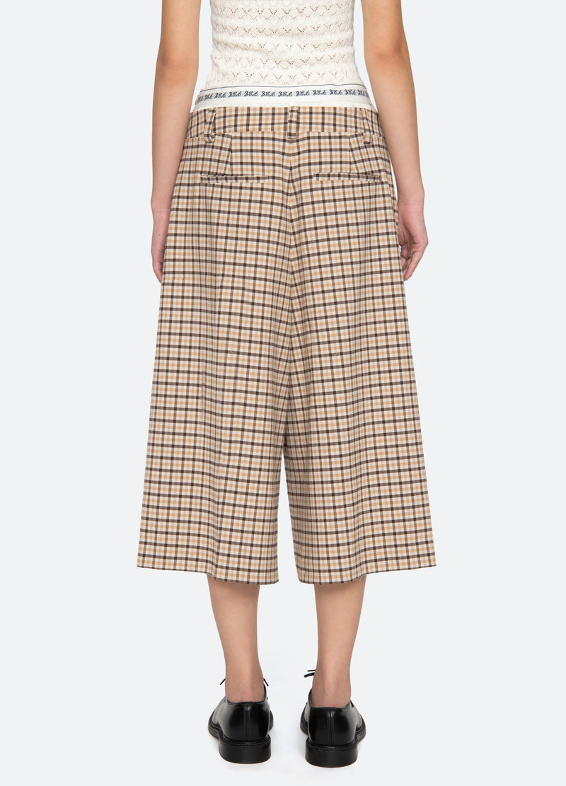 plaid-savannah culottes-back view - 3