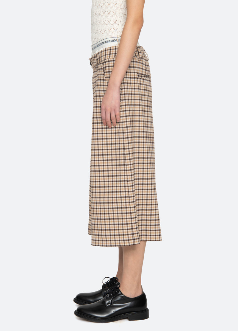plaid-savannah culottes-side view - 4