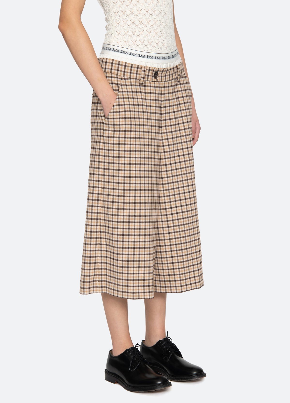 plaid-savannah culottes-three quarter view - 5