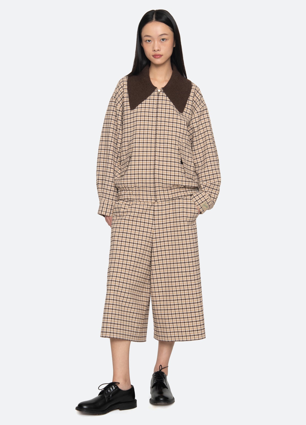 plaid-savannah culottes-full body view - 8