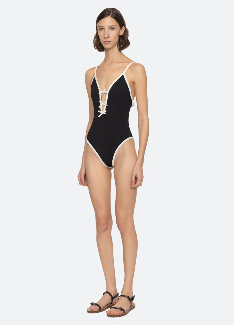 black-briella one piece-three quarter view - 5