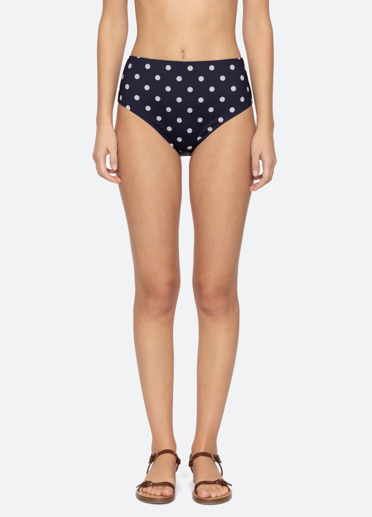 navy-paulina bikini bottom-front view