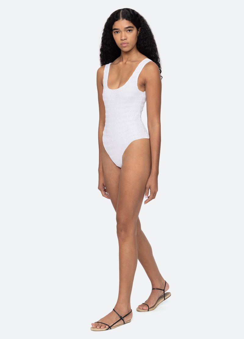 white-shyla one piece-walking view - 1