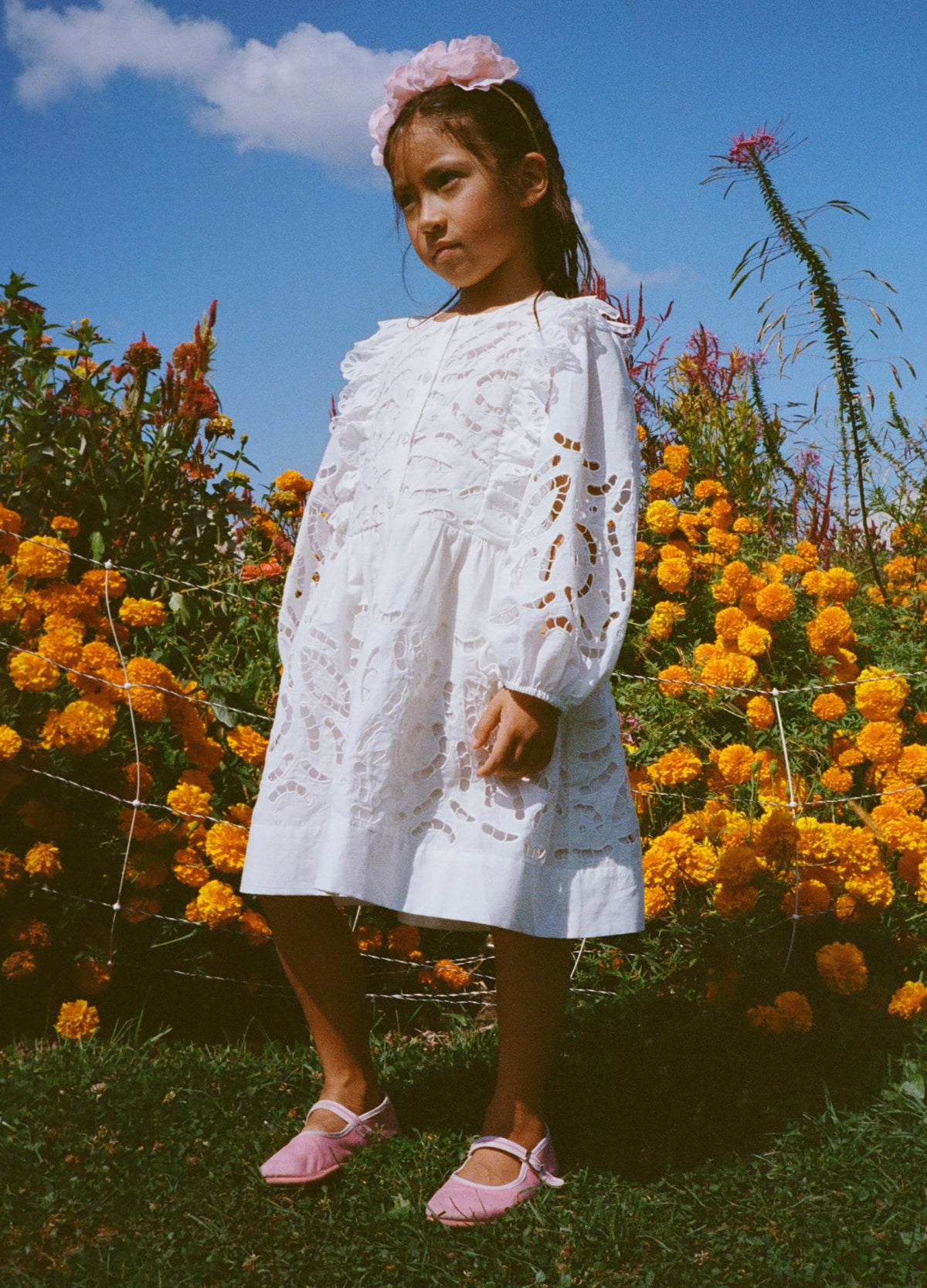 pearl-dahlia kids l/s dress-editorial view - 2