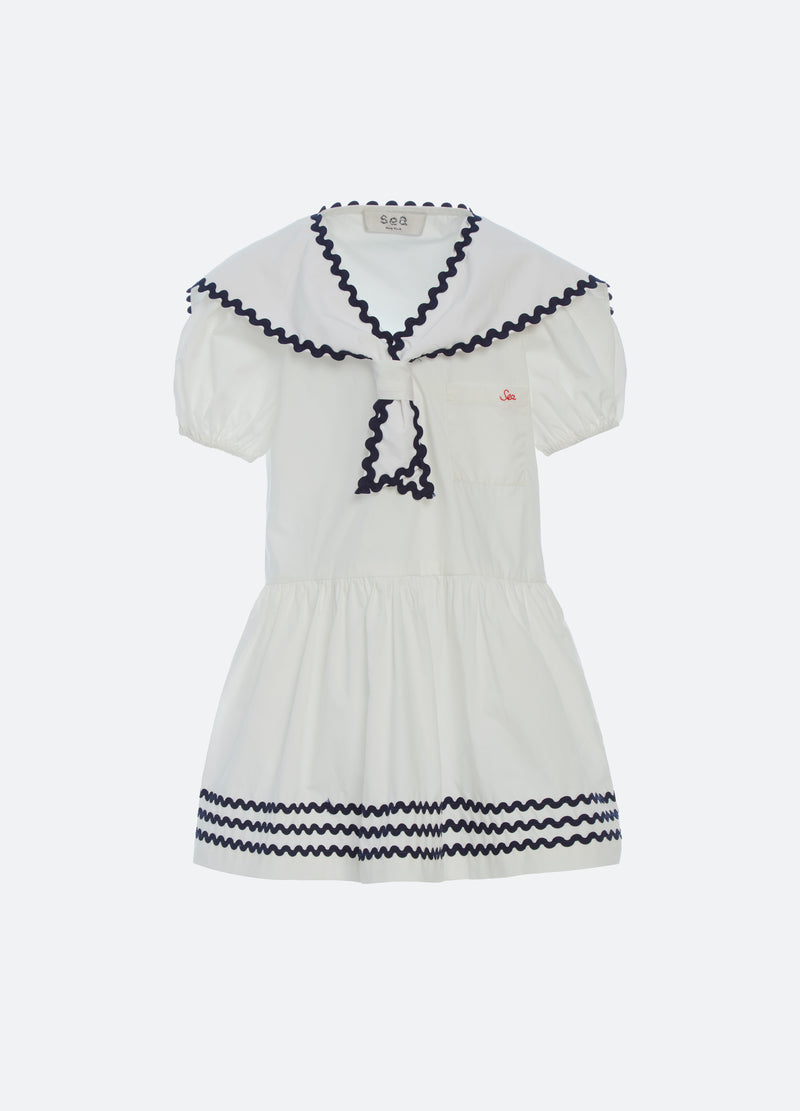 white-nancy kids dress-front view - 1