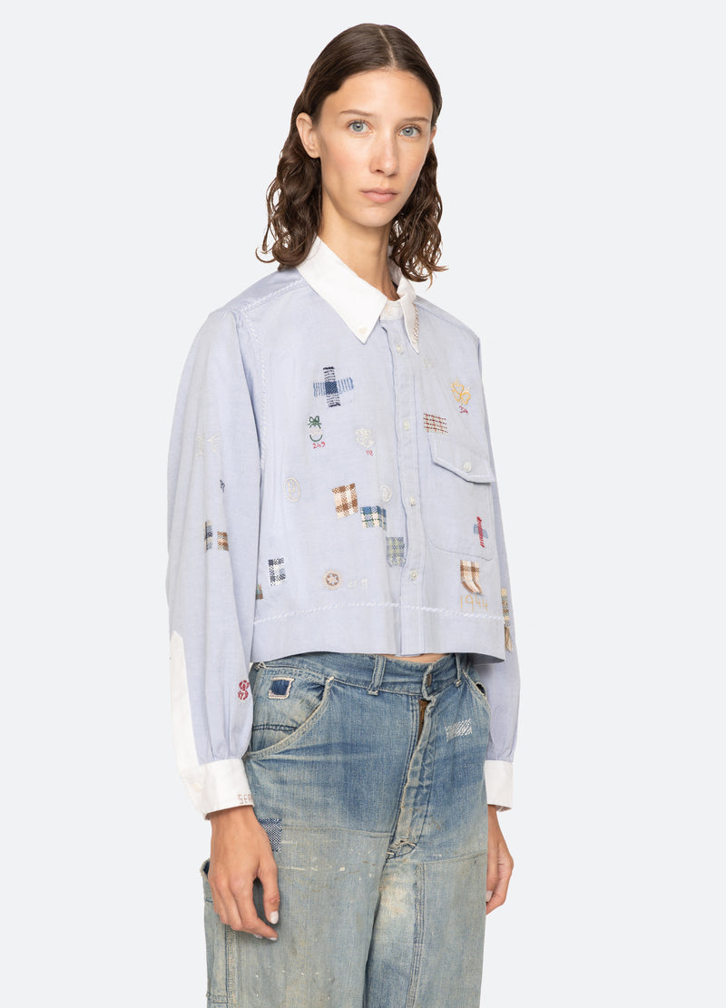 blue-claira l/s shirt-three quarter view - 6