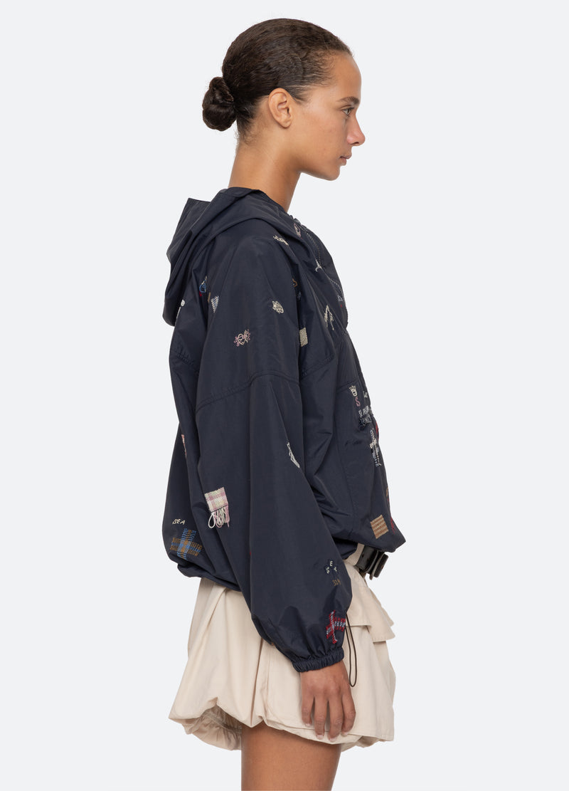 navy-claira windbreaker-side view - 4
