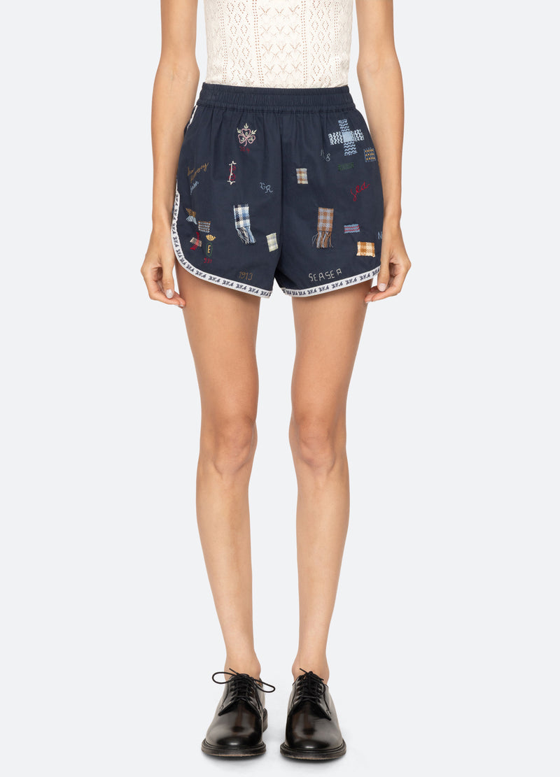 navy-claira shorts-front view - 1
