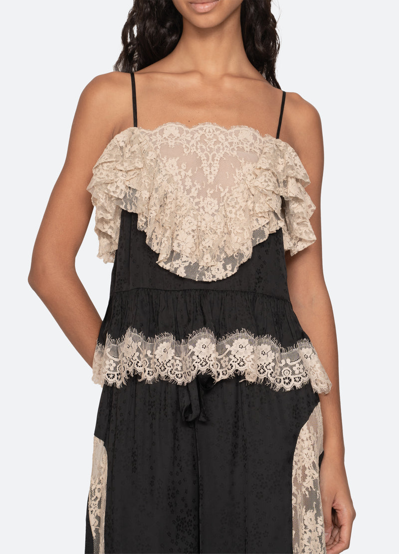 black-ethel camisole-detail view - 5