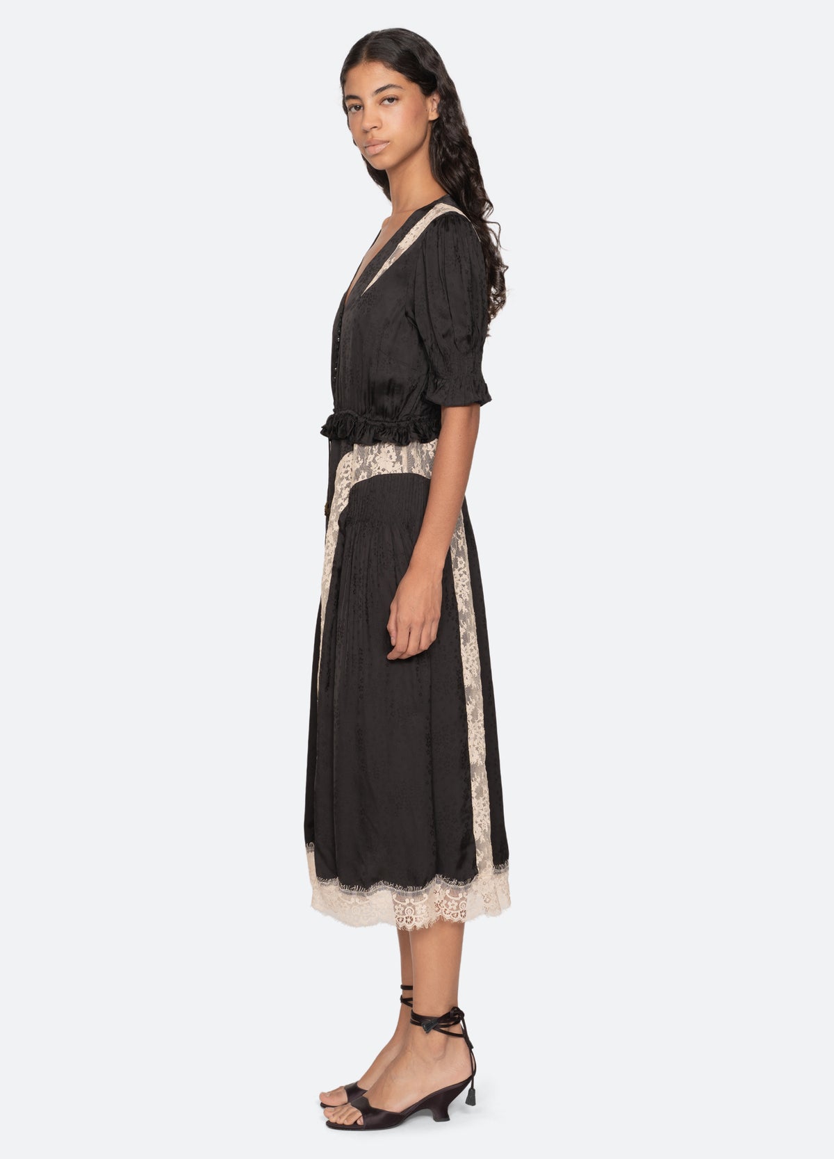 black-ethel midi dress-side view - 3