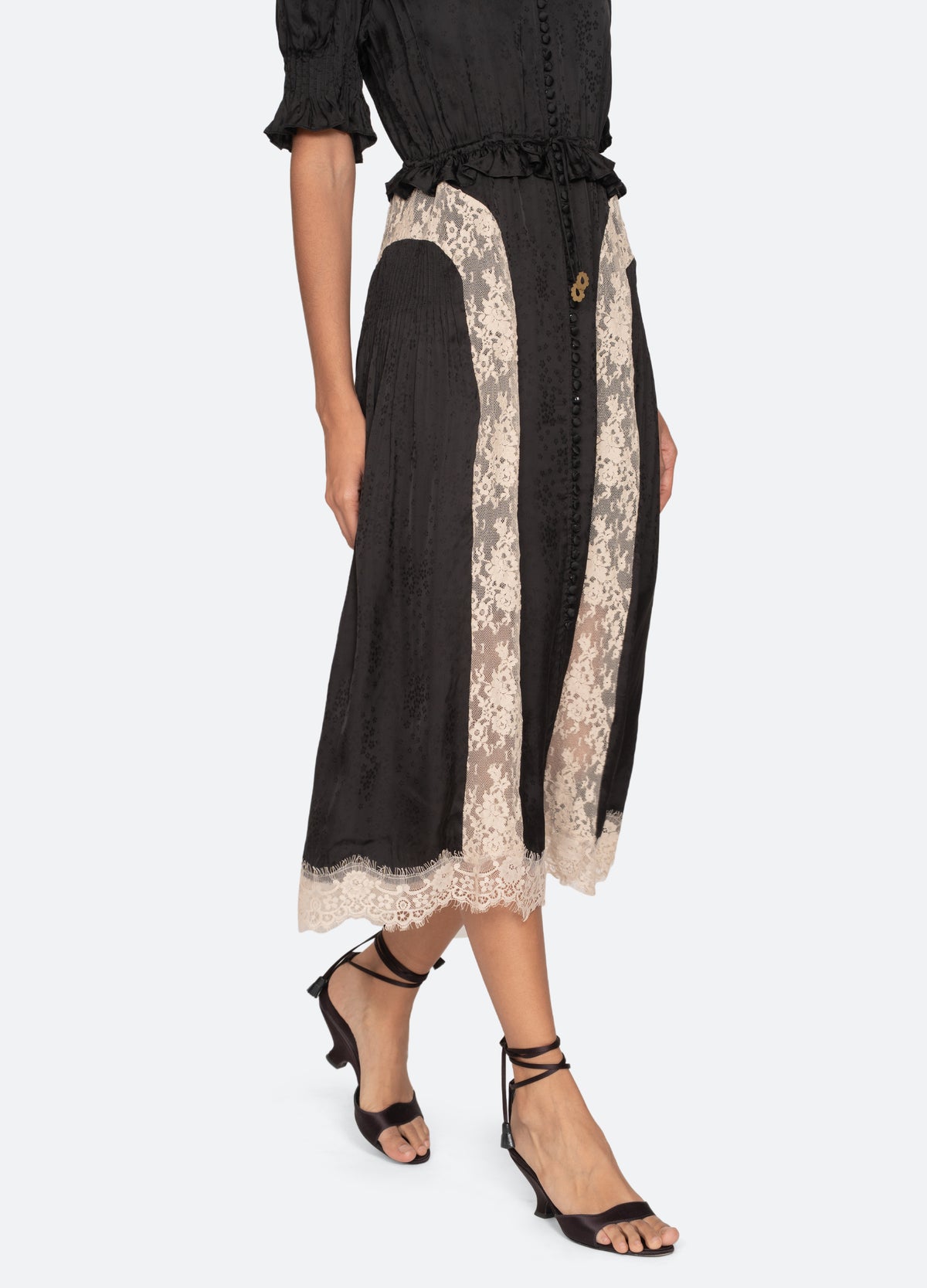 black-ethel midi dress-walking view - 7