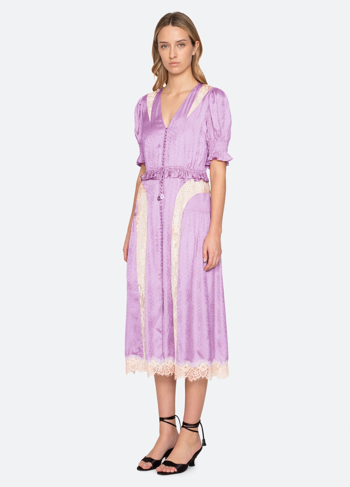 lilac-ethel midi dress-three quarter view - 11