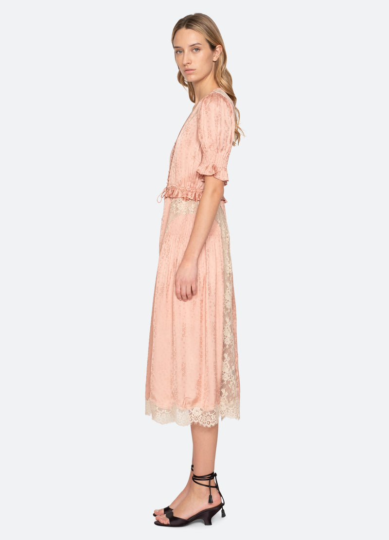 rose-ethel midi dress-side view - 11