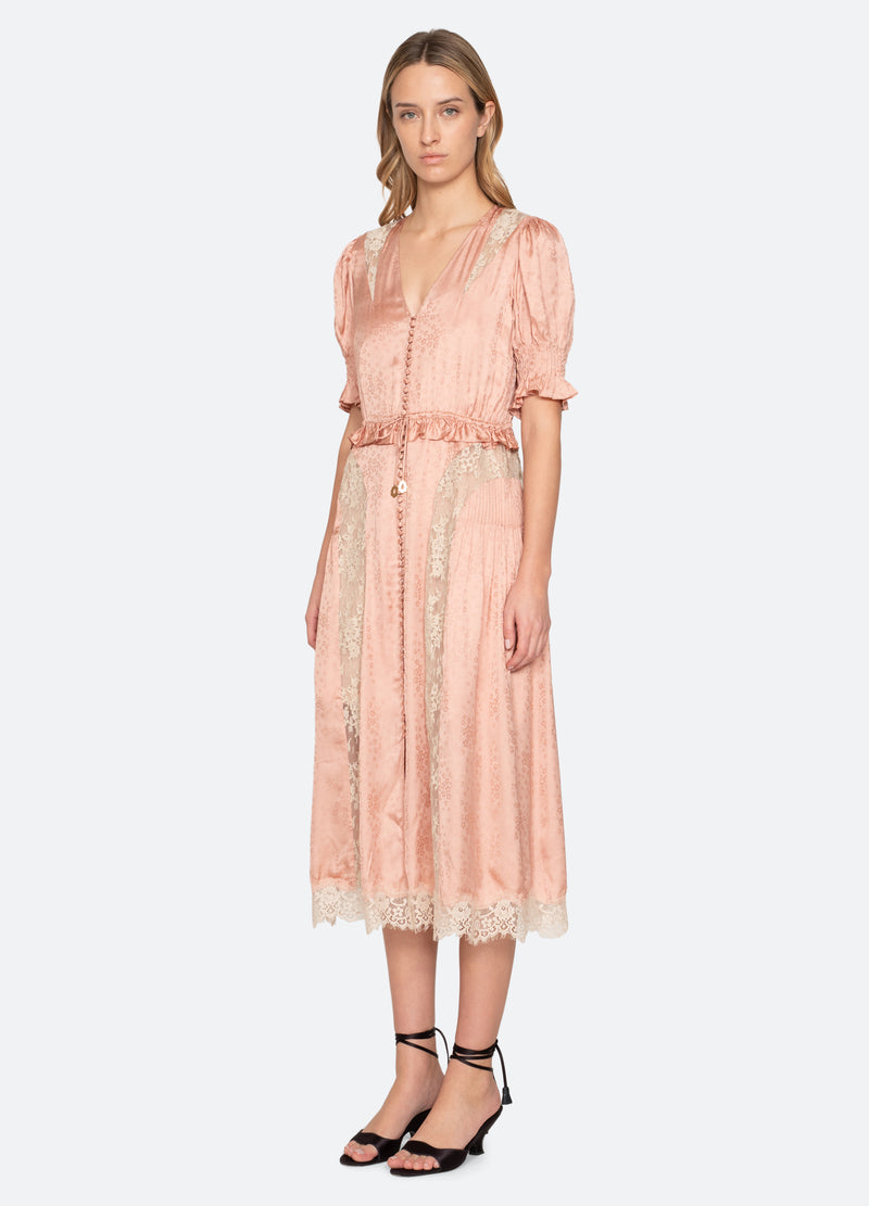 rose-ethel midi dress-three quarter view - 12