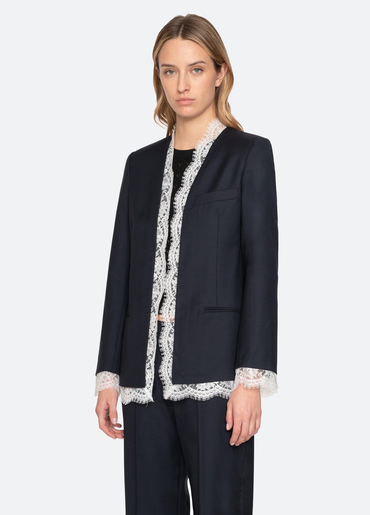 navy-fiora jacket-three quarter view - 12